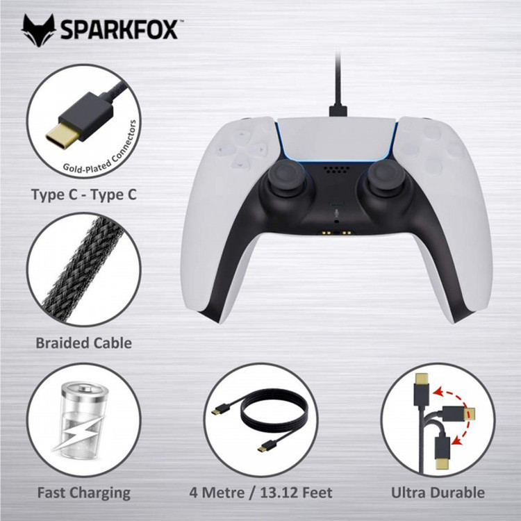 کابل شارژ دسته پلی استیشن 5 اسپارک فاکس مدل CABLE DATA and CHARGE W20P501