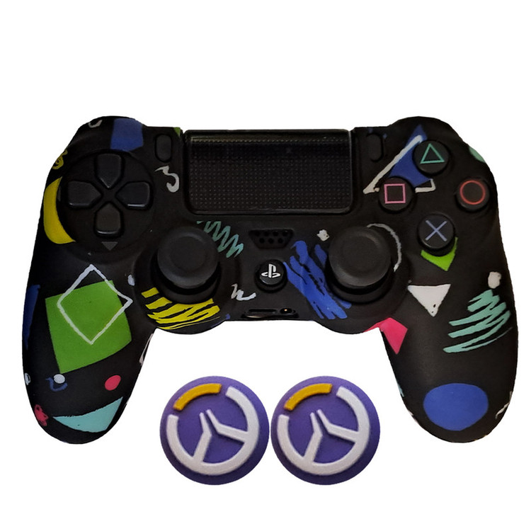 محافظ دسته پلی استیشن 4 طرح اشکال هندسی مدل Shapes PS4317 به همراه روکش آنالوگ