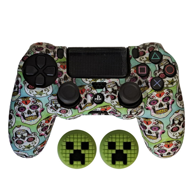 محافظ دسته پلی استیشن 4 طرح جمجمه مدل Gem Skull PS4305 به همراه روکش آنالوگ