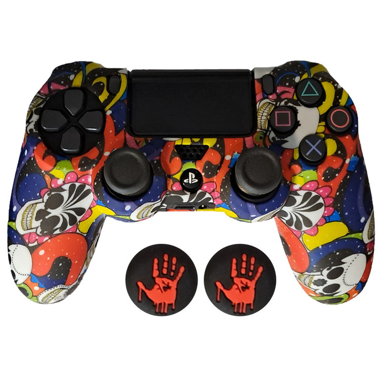 محافظ دسته پلی استیشن 4 طرح جمجمه مدل SKULL PS4118 به همراه روکش آنالوگ