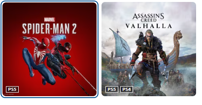 اکانت بازی spider man 2 + assisins creed valhalla - ظرفیت 1 - ps4 & ps5